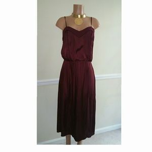 Satin Slip Dress in Oxblood